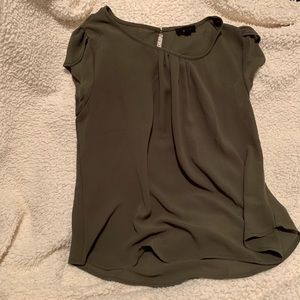 Sheer olive green blouse